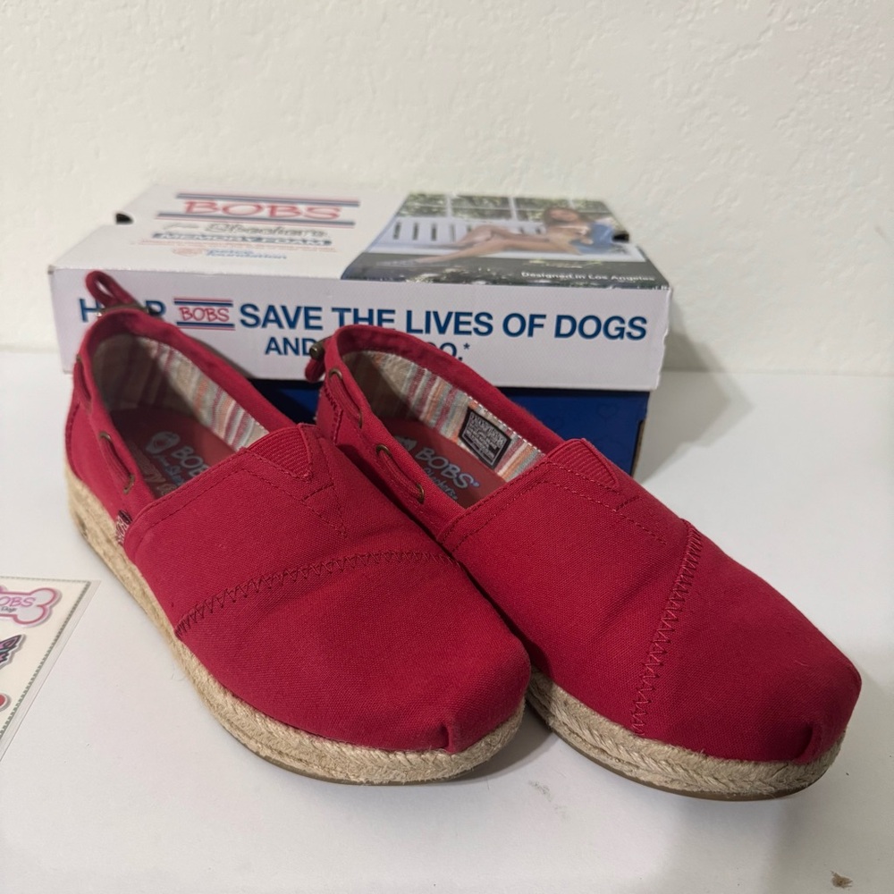 Skechers Bobs Petco Foundation Red Slip-On Shoes